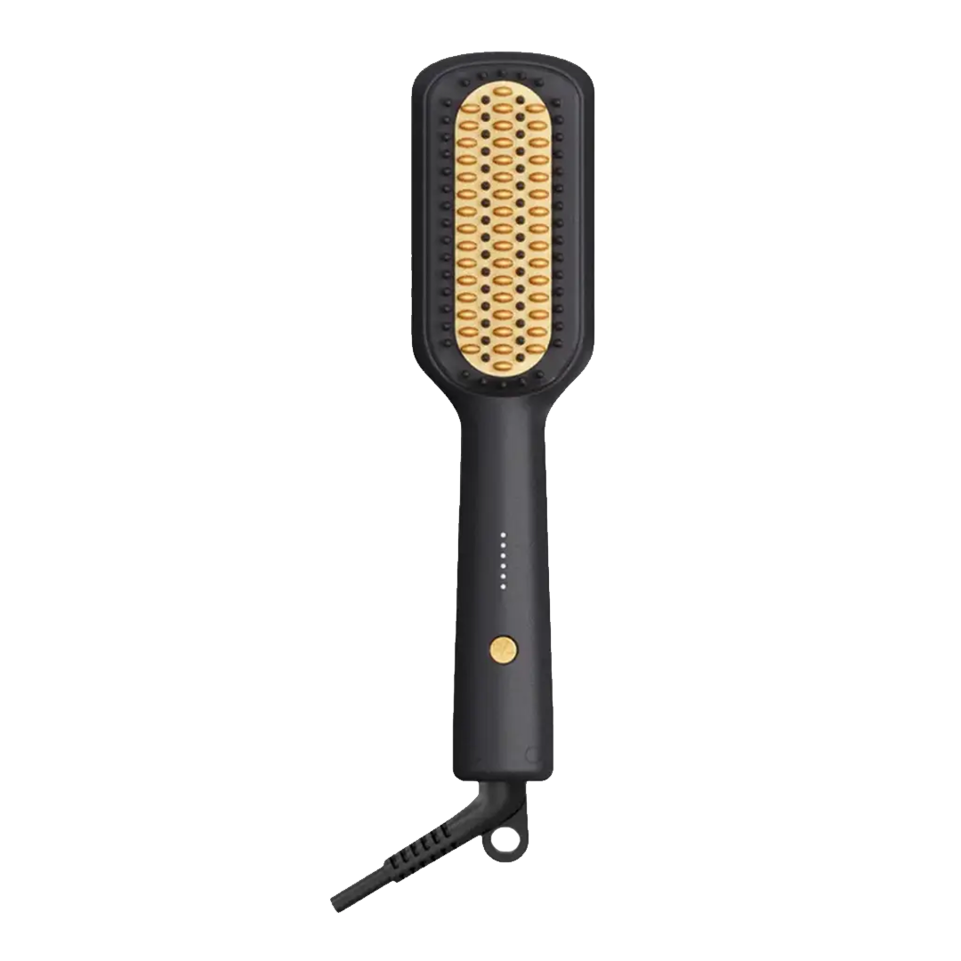 Porodo Lifestyle Electric Heated Hair Straightener Brush, 5 Temperature Settings, 140°C to 200°C, Anti-Scald Comb