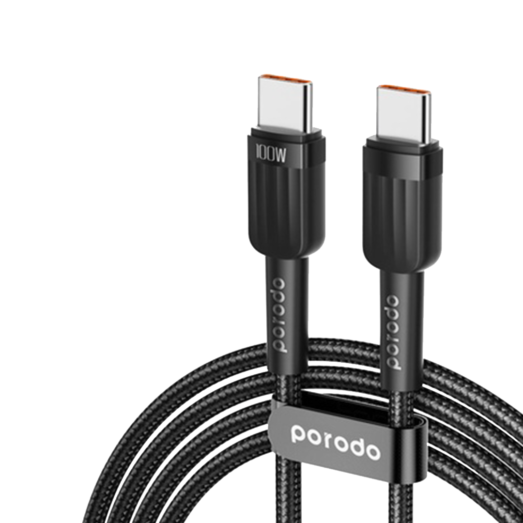 PORODO-CABLE BRAIDED USB-C TO USB-C 1M 100W