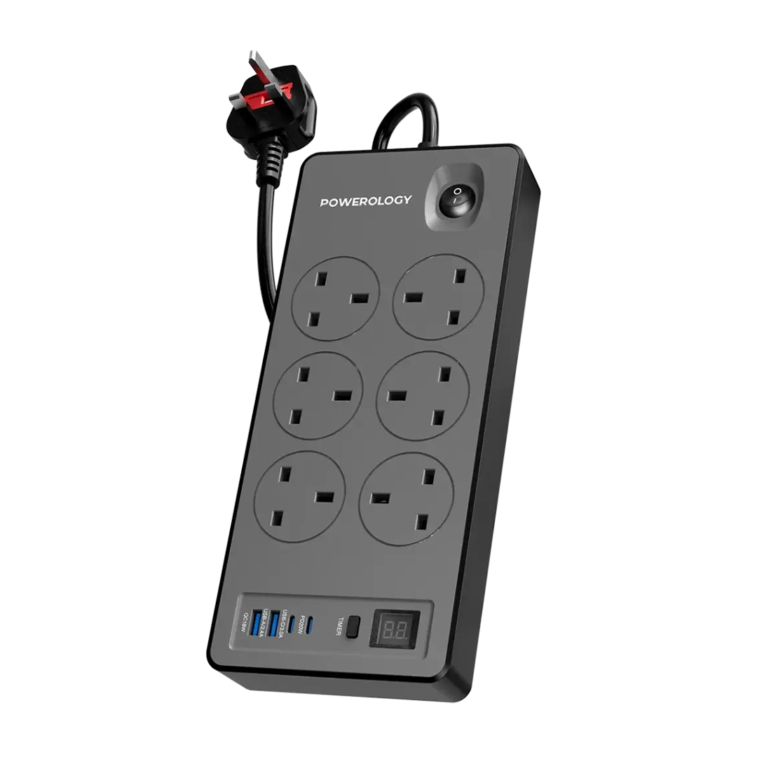 بورلوجي -وصلة كهرباء 6مداخل AC مع 2تايب سي 3يو اس بي 3متر