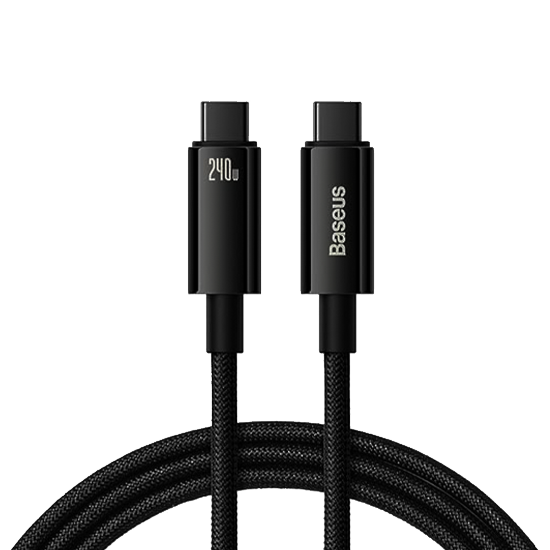 بيسوس-كيبل شحن 240واط تايب سي TO تايب سي 1متر