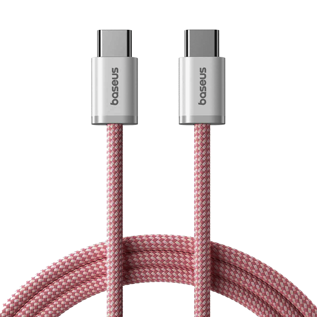 بيسوس-كيبل شحن سريع 100واط تايب سي Toتايب سي 2متر وردي