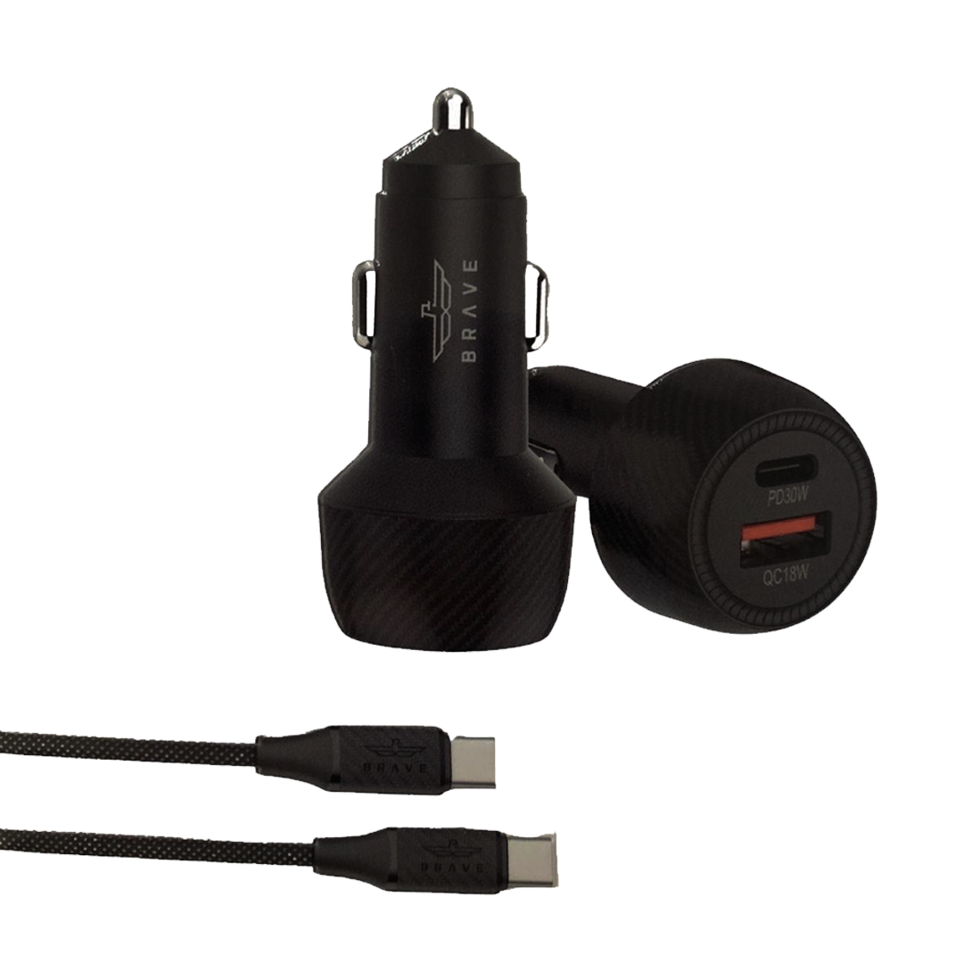 BRAVE- CAR CHARGER 48W WITH CABLE USB-C BBC-26