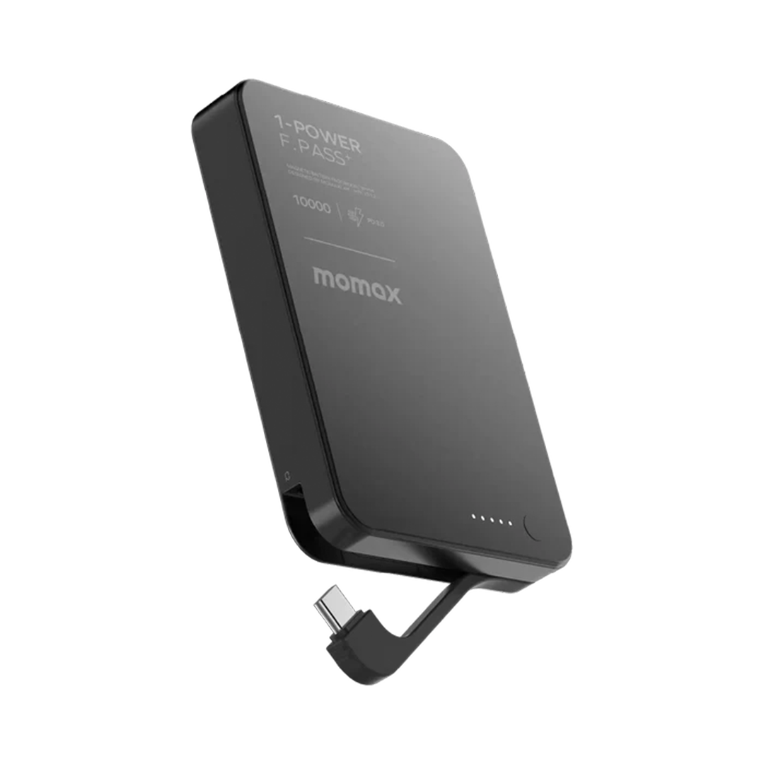 MOMAX-POWER BANK F.PASS MAGSAFE 10000mAH BLACK 30W WITH CABLE