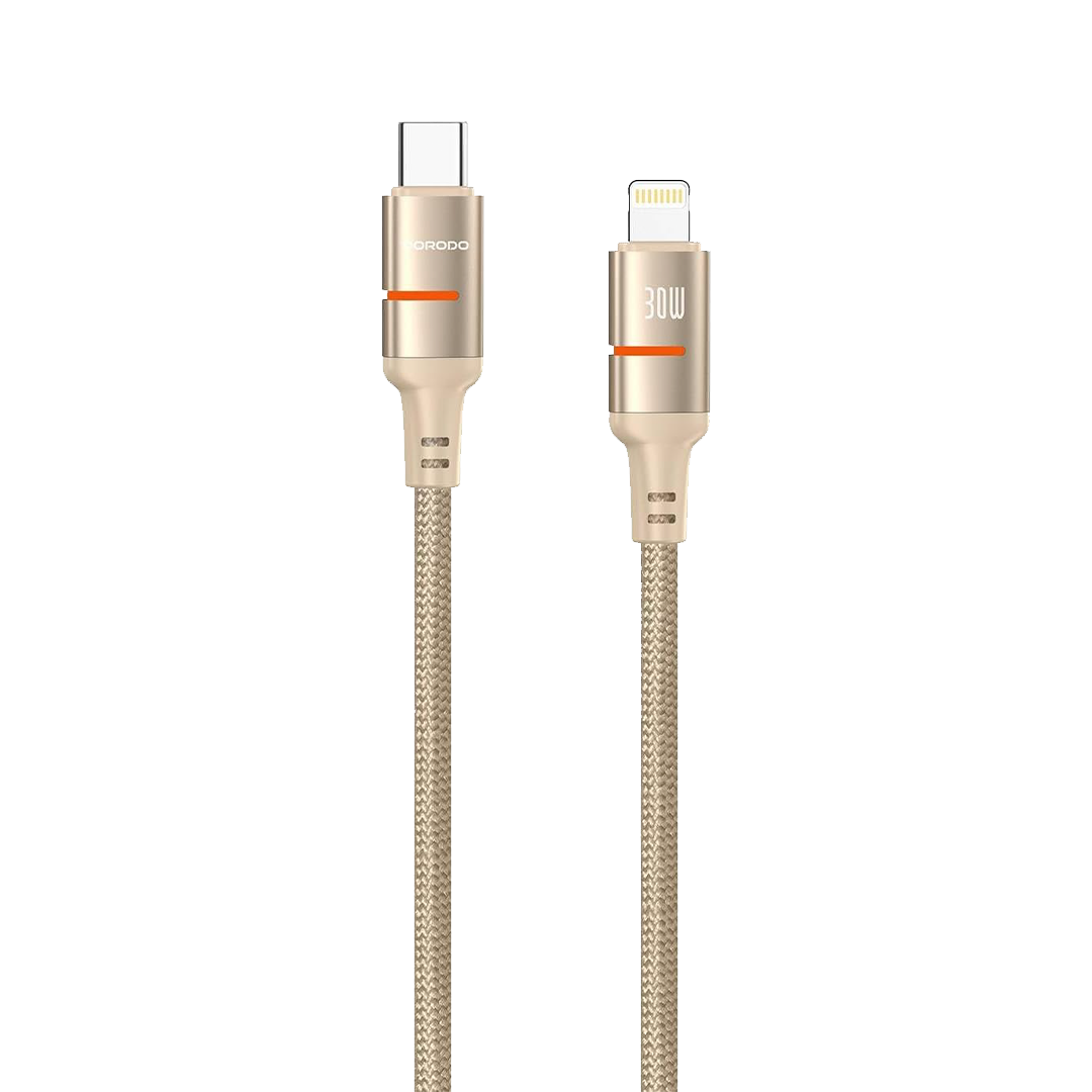 PORODO-CABLE USB TO LIGHTNING 1.2M GOLD